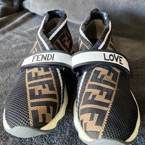 FENDI Rockoko FF Knit Sneakers BARELY WORN